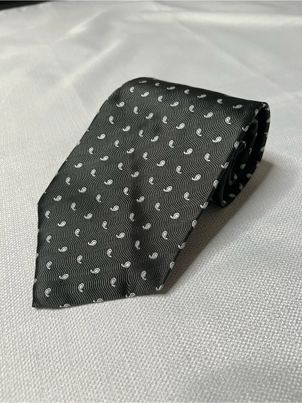 Equestrian Firenne 100% Silk Dark Green Paisley Tie Old Money Menswear Luxury